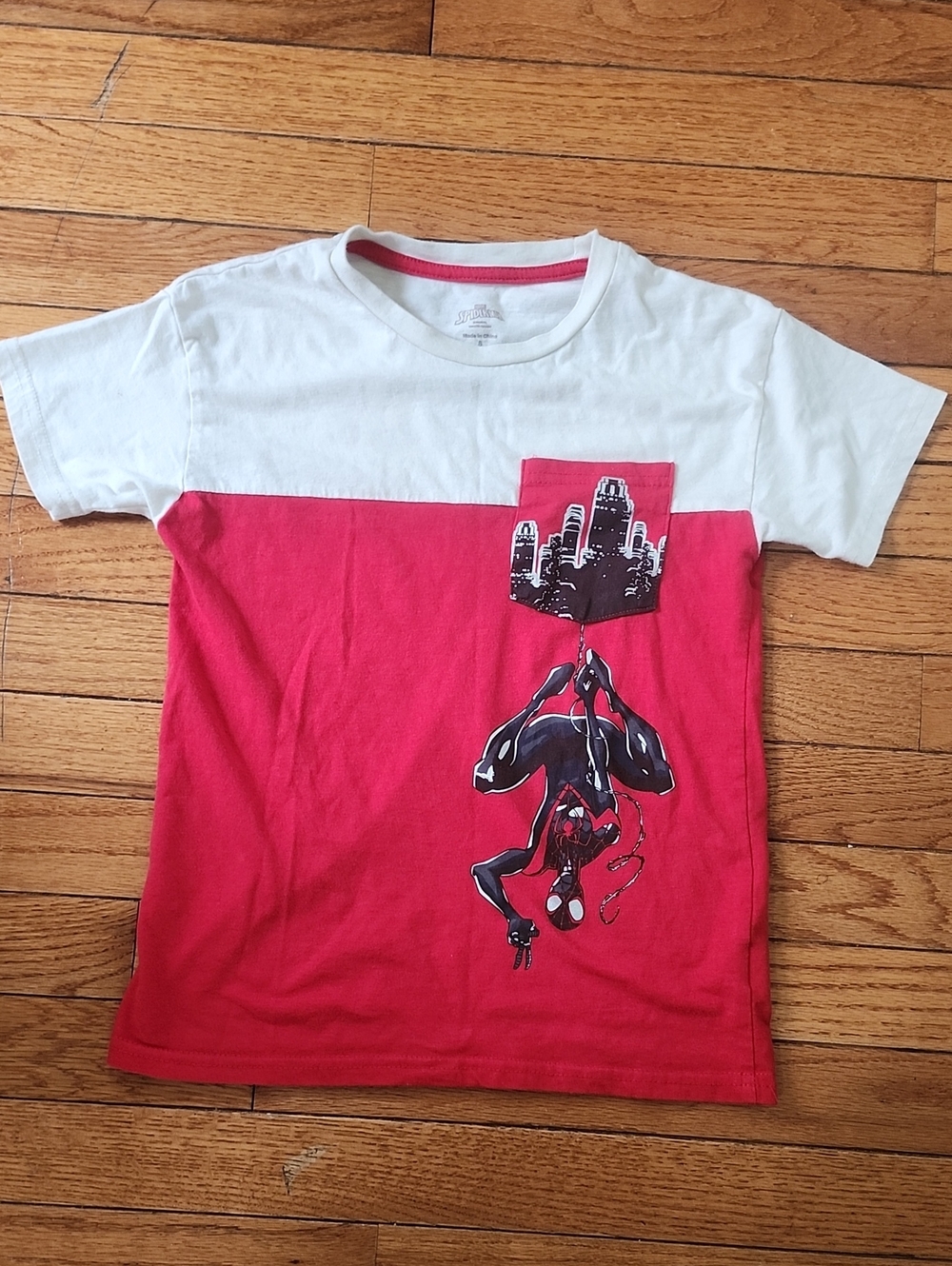 Marvel Red & White Miles Morales Spider-Man Short Sleeve Tee; Youth 8